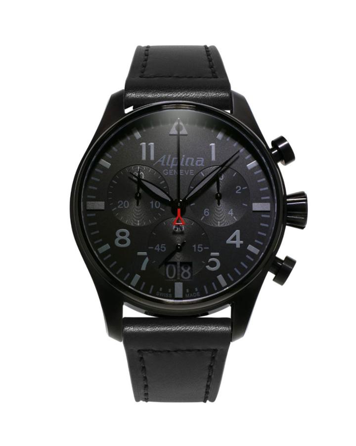 Men's Startimer Pilot 44mm Chronograph Watch W/ Leather
