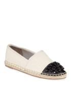 Loretta Canvas Beaded Patent Leather Espadrilles