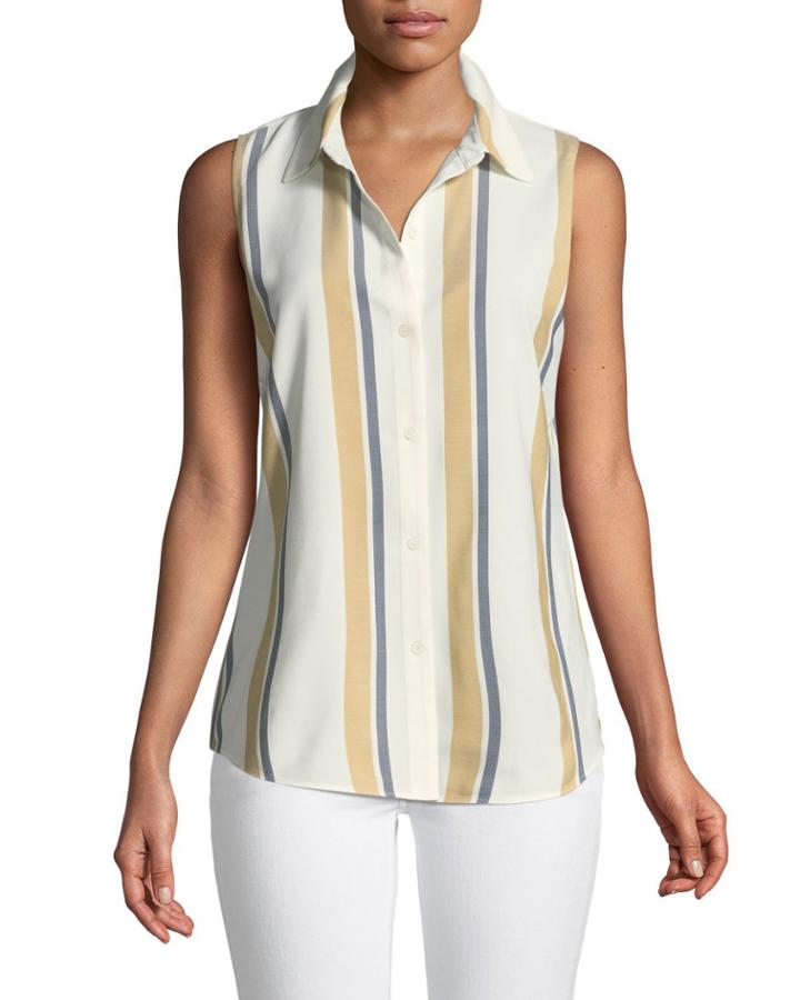 Emerie Vienna Striped Sleeveless Blouse