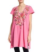 Samira Floral Embroidered Tunic Dress