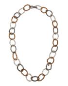 Crystal Link Necklace, Brown
