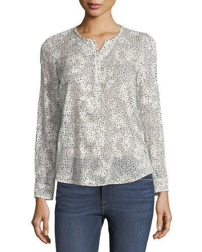 Silk-blend Snow-dot Blouse