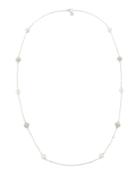 Long Pearl & Cubic Zirconia Necklace
