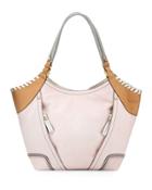 Tegan Leather Shopper Tote Bag, Blush/multi