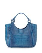 Nancy Gonzalez Medium Dipped Crocodile Tote Bag, Blue, Women's, Blue