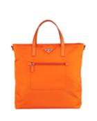 Donna Lady Nylon Shopper Tote Bag, Papaya