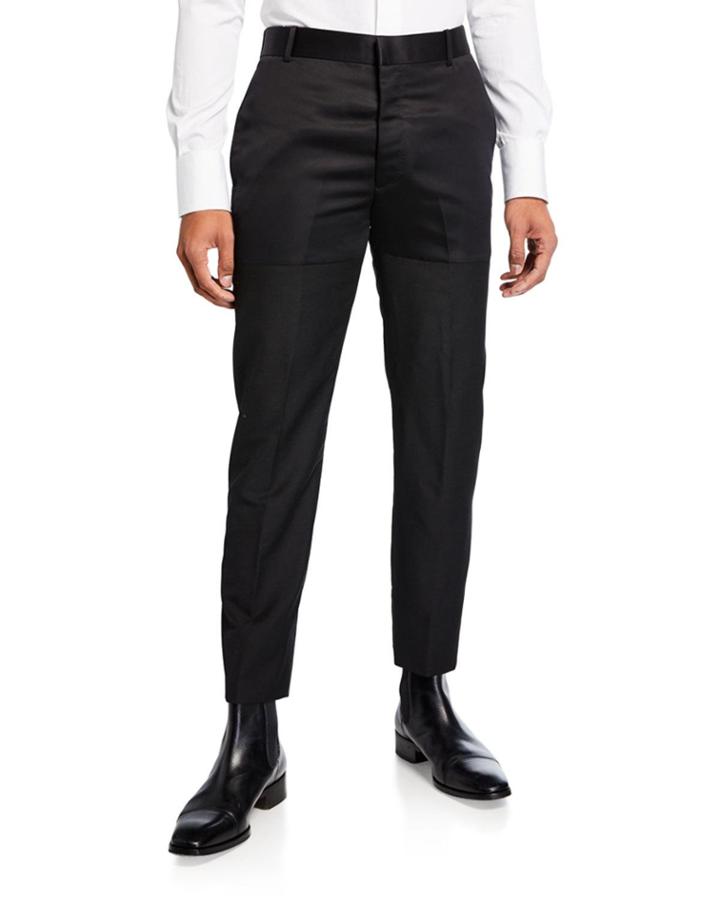 Men's Blocked Satin Ankle Pants