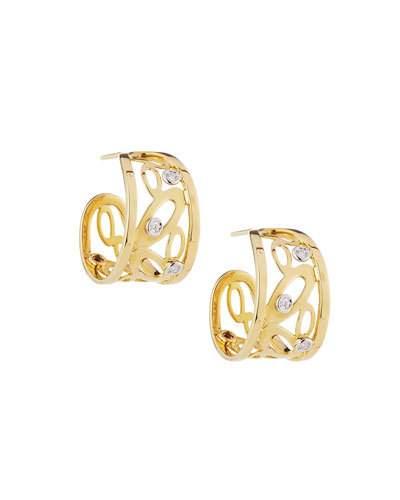 Chic & Shine 18k Diamond Hoop Earrings