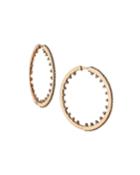 18k Rose Gold Diamond Studded Hoop Earrings