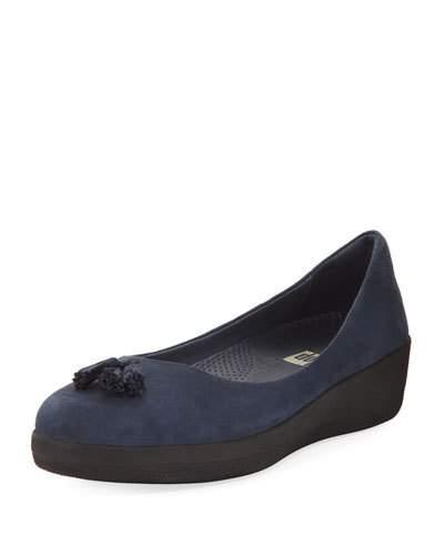 Tasseled Suede Ballerina Flat