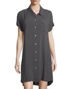 Button-front Dolman-sleeve Dress