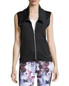 Drawstring-waist Vest, Black