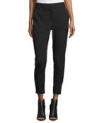 Cropped Tailored Relaxed Pants, Black