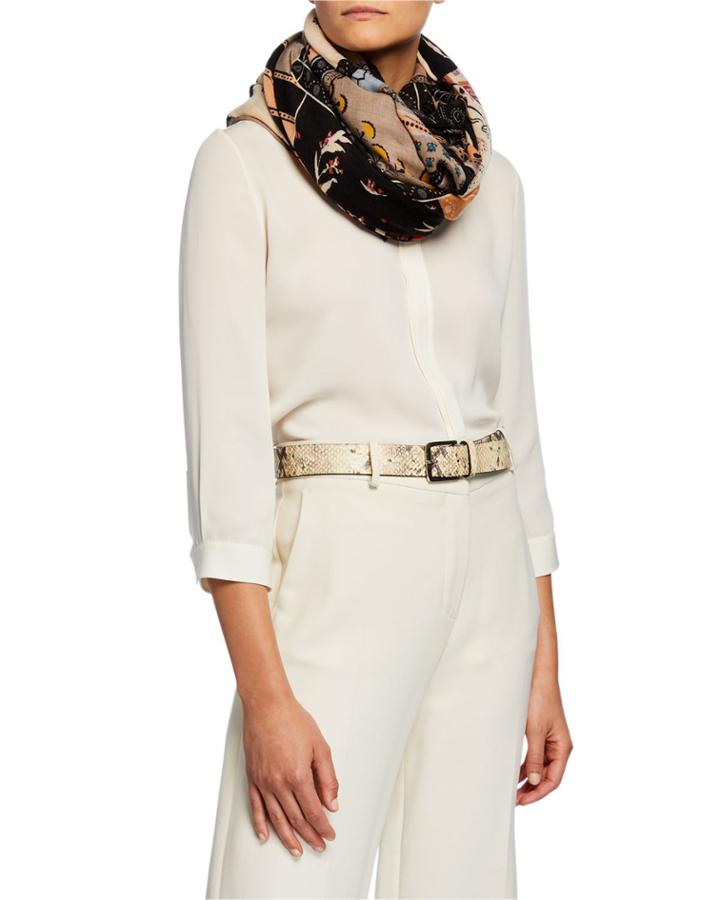 Patchwork-print Cashmere