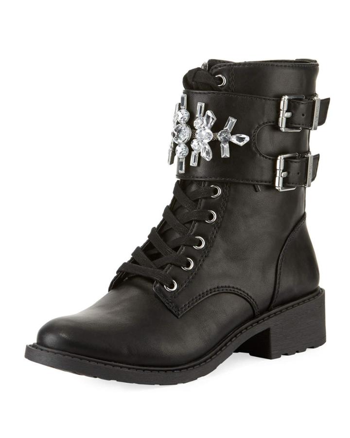Dakota Embellished Combat Booties