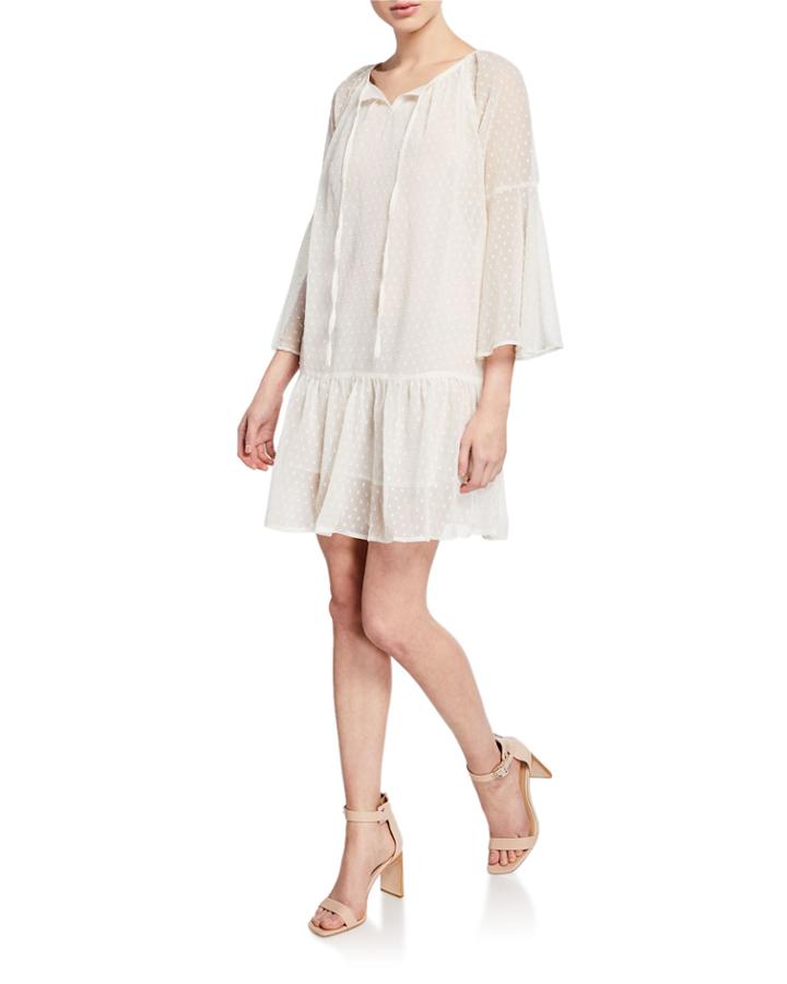 Bell-sleeve Swiss Dot