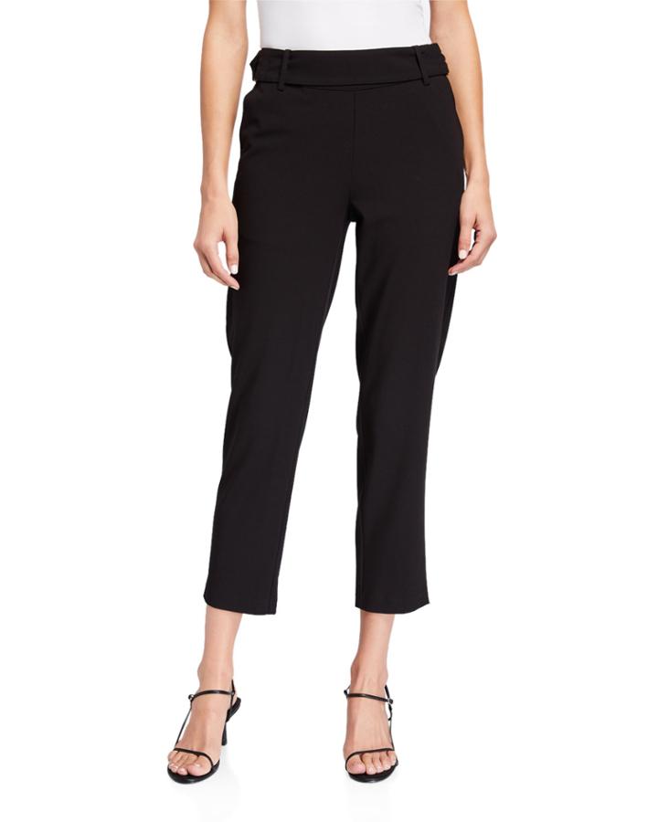 Stretch Crepe Cropped Pants