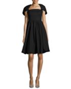 Draped-shoulder Bubble Dress, Black