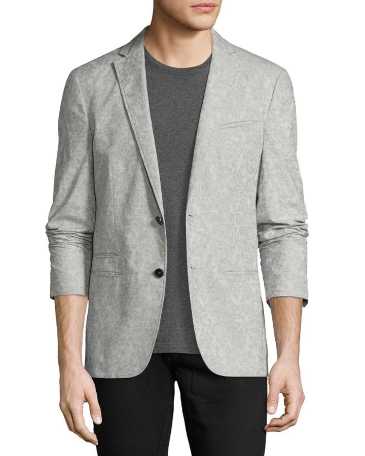 Thompson Paisley Jacquard Sport Coat, Gray