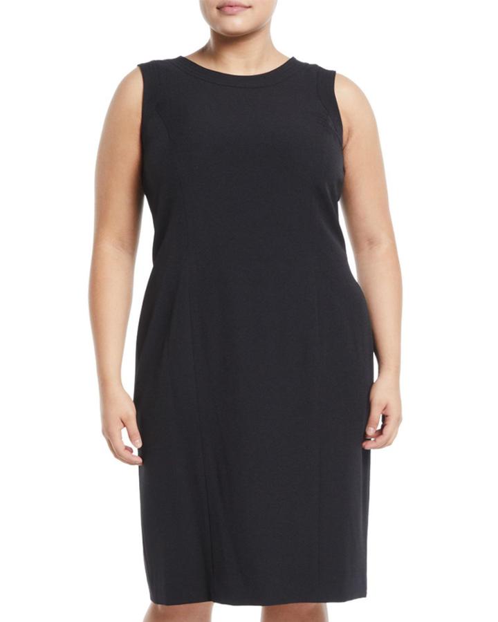 Jewel-neck Stretch-crepe Sheath Dress,