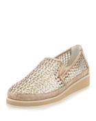Maze Woven Leather Slip-on Sneaker,