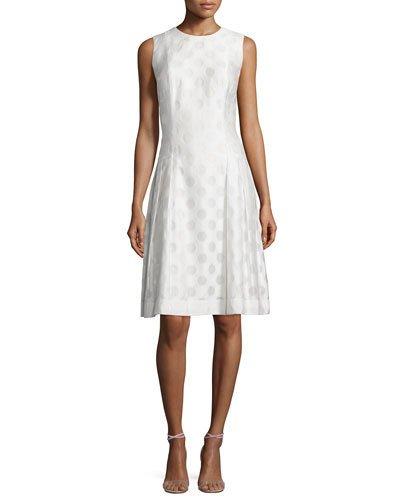 Sleeveless Polka Dot Fit & Flare Dress