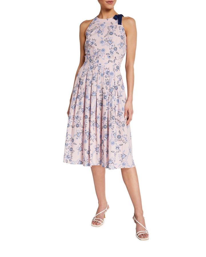 Floral Sleeveless Maxi Dress With Bow-strap