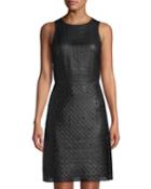Sleeveless Rubberized Dress A-line Dress