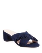 Ruffles Block-heel Leather