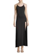 The Slayer Scoop-neck Sleeveless High-slit Dress