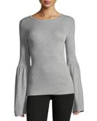 Flare-sleeve Ribbed