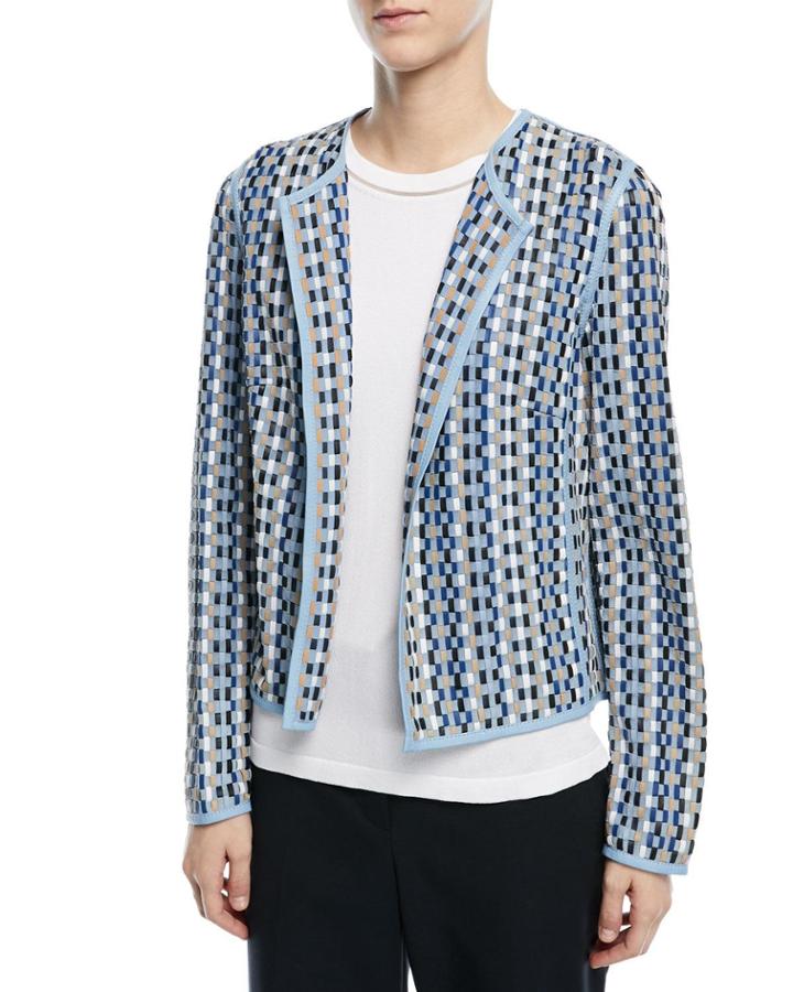 Long-sleeve Open-front Woven