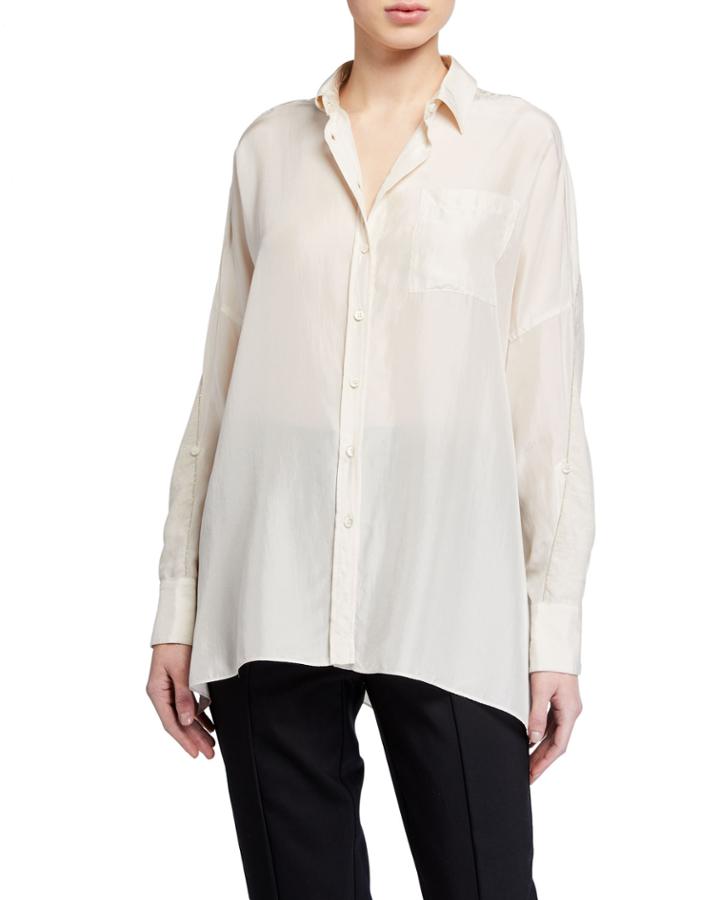 Button Down Linen Stripe