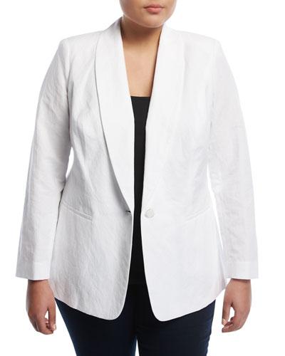 Gabriella Cotton-linen Jacket, White,