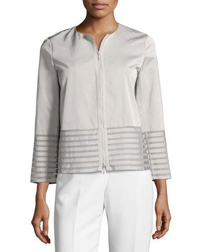 Aisha Mesh-inset Jacket, Gray