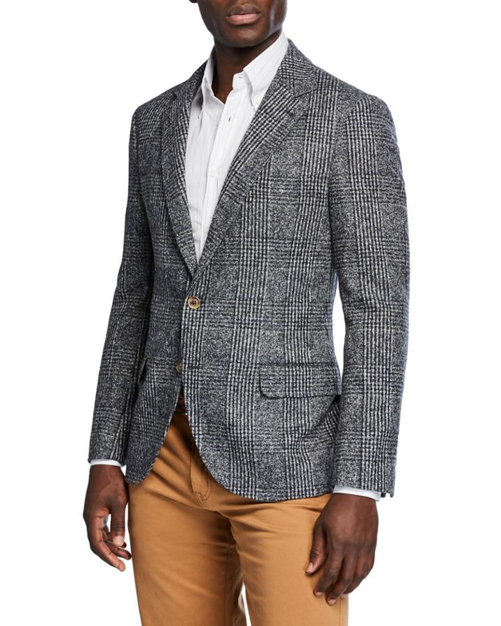 Men's Plaid Alpaca-blend Blazer