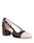 Lisette Two-tone Leather Slingback Pumps
