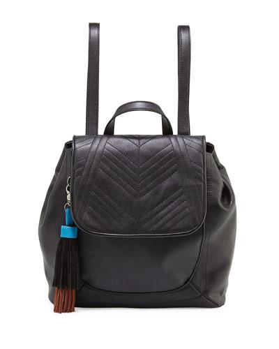 Gabby Faux-leather Backpack, Black