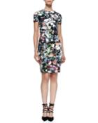 Mcq Alexander Mcqueen Short-sleeve Floral Festival-print Dress, Women's, Size: X-small, Festival Foral