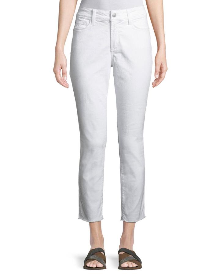 Alina Cropped Jeans W/ Frayed Hem