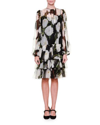 Tulip-print Chiffon