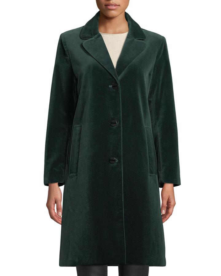 Single-breasted Velvet Coat