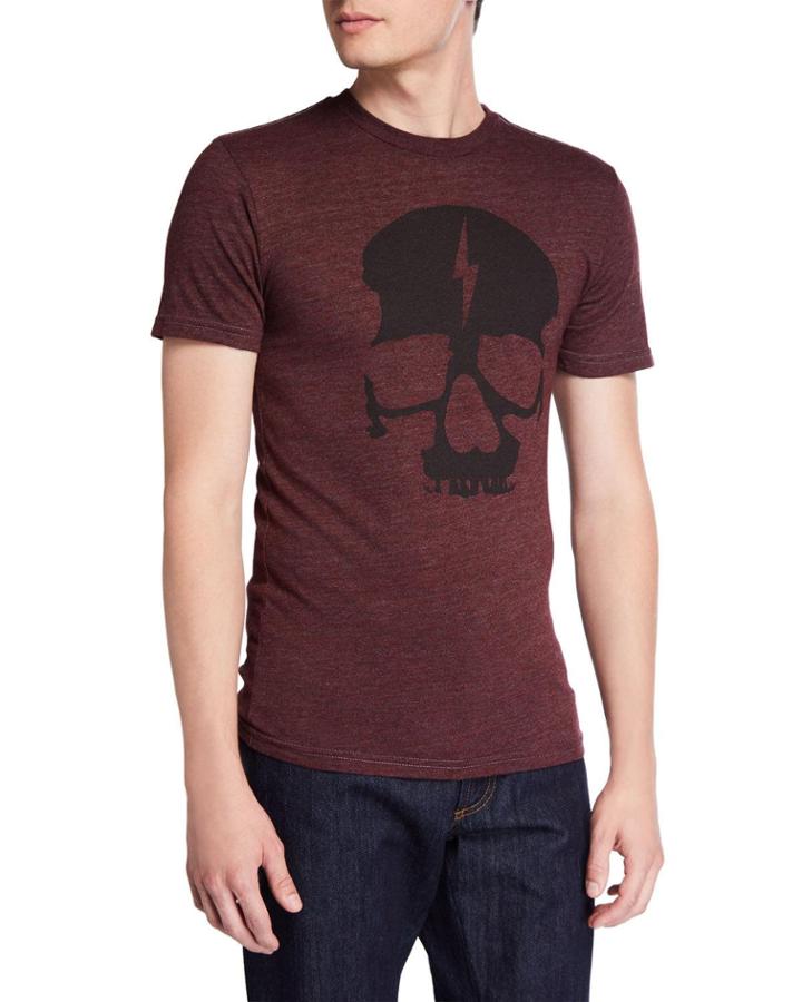 Men's Skull & Lightning Bolt Graphic Triblend Short-sleeve T-shirt