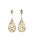 2-tone 18k Fancy Colored Diamond Drop Earrings
