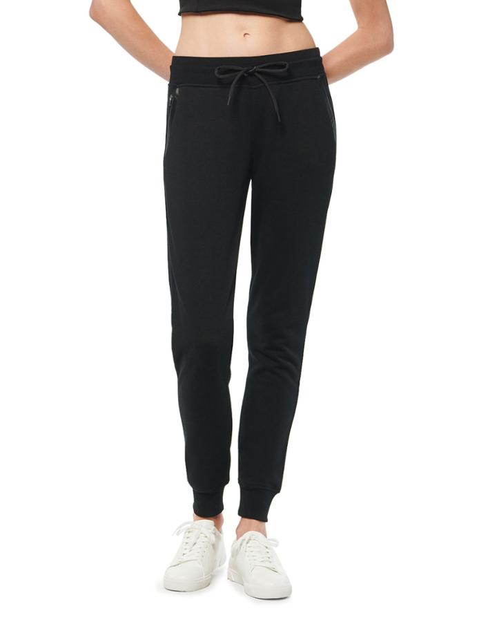 Faux-leather-trim Fleece Joggers