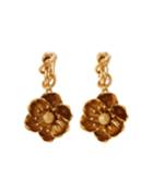 Poppy Flower Clip-on Drop Earrings