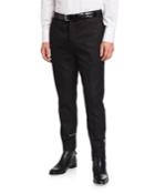 Men's Solid Twill Tapered Trousers
