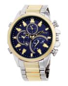Men's 48mm Chronograph Watch W/ Bracelet, Two-tone/blue