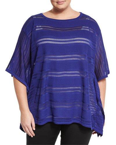 Ribbed Cap-sleeve Tunic, Cobalt,