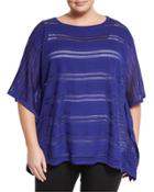 Ribbed Cap-sleeve Tunic, Cobalt,